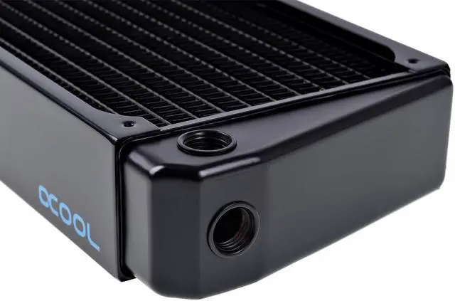 Alt view image 3 of 15 - Alphacool NexXxos XT45 Full Copper X-Flow Radiator 120, 120mm x 1, Single Fan, Black