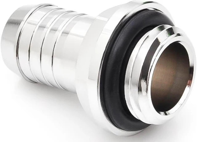 Alt view image 3 of 4 - Bitspower G1/4" to 3/8" Barb Fitting for Soft Tubing, Silver Shining, 4-pack