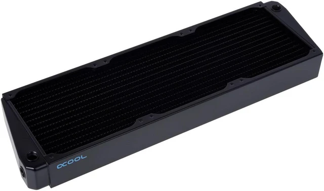 Alt view image 3 of 8 - Alphacool NexXxos XT45 Full Copper X-Flow Radiator 420, 140mm x 3, Triple Fan, Black