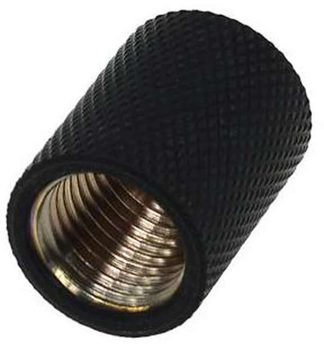 Alt view image 2 of 2 - Alphacool HF G1/4" Female to Female Extender Fitting, 22mm, Deep Black, 4-pack