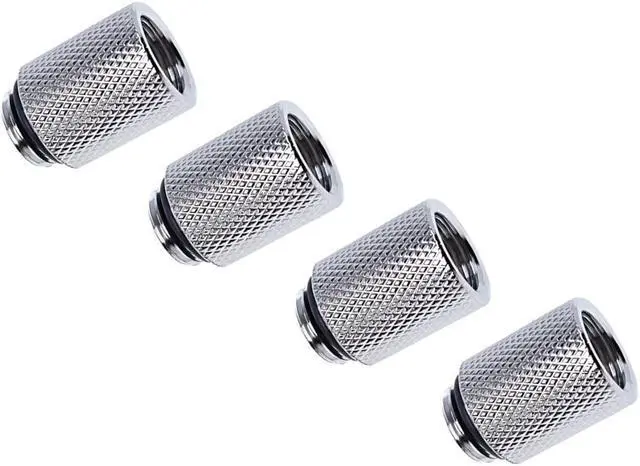 Main image of Alphacool Eiszapfen G1/4" Male to Female 20mm Extender Fitting, Chrome, 4-pack