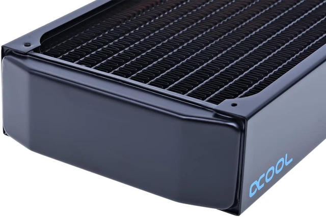 Alt view image 5 of 9 - Alphacool NexXxos XT45 Full Copper Radiator 280, 140mm x 2, Dual Fan, Black