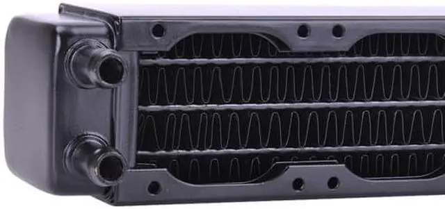 Alt view image 3 of 7 - Alphacool NexXxos XT45 Full Copper Radiator 80, 40mm x 2, Dual Fan, Black