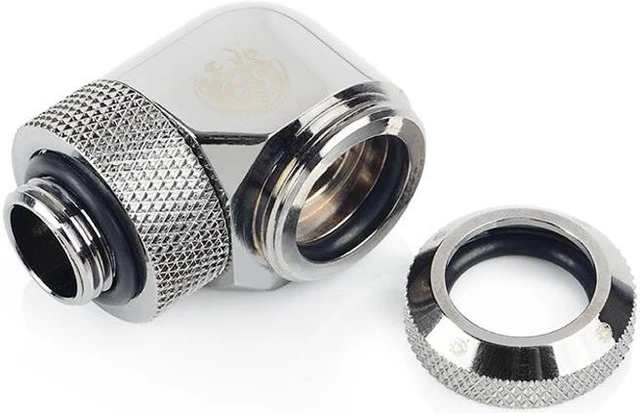 Alt view image 2 of 5 - Bitspower G1/4" to Enhance Multi-Link Adapter Fitting for 14mm OD Rigid Tubing, 90 Degree Rotary, Black Sparkle, 4-pack