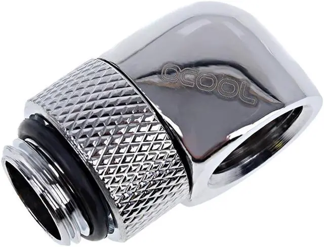 Alt view image 4 of 7 - Alphacool Eiszapfen G1/4" Male to Female Extender, 90 Degree Rotary, Chrome, 4-pack