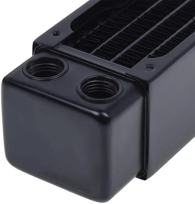 Alt view image 3 of 8 - Alphacool NexXxos XT45 Full Copper Radiator 100, 50mm x 2, Dual Fan, Black