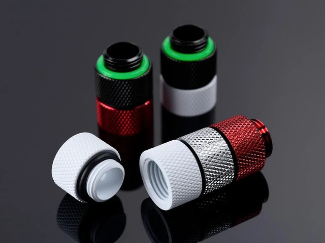 Alt view image 3 of 4 - Bitspower G1/4" 10mm Male to Female Fitting, Deluxe White