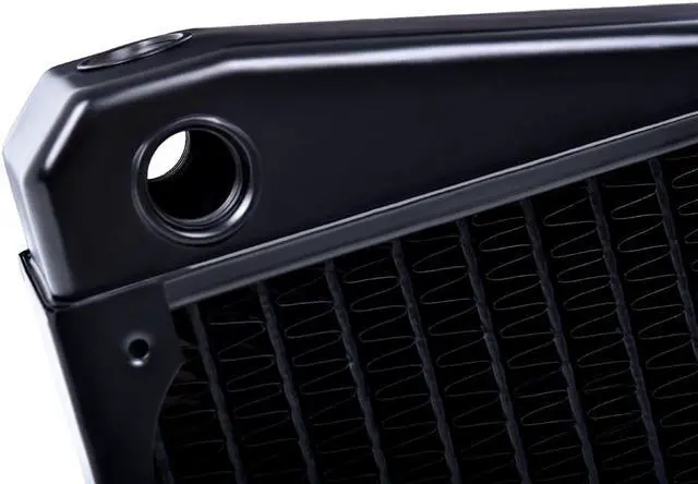 Alt view image 4 of 15 - Alphacool NexXxos XT45 Full Copper X-Flow Radiator 120, 120mm x 1, Single Fan, Black
