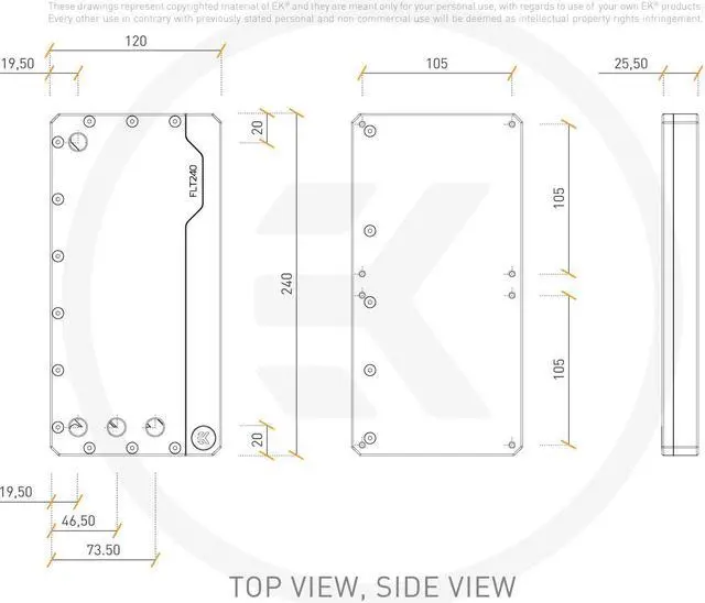 Alt view image 7 of 7 - EKWB EK-Quantum Volume FLT 240 Reservoir, Digital RGB, Plexi