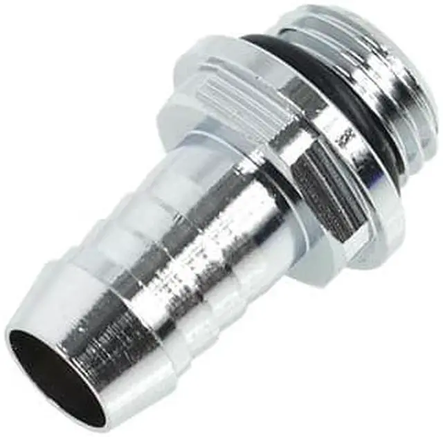 Alt view image 2 of 7 - Alphacool HF G1/4" to 10mm ID "FatBoy" Barb Fitting for Soft Tubing, Chrome, 4-pack