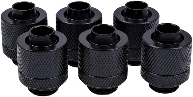 Main image of Alphacool Eiszapfen 13/10mm compression fitting G1/4 - deep black sixpack