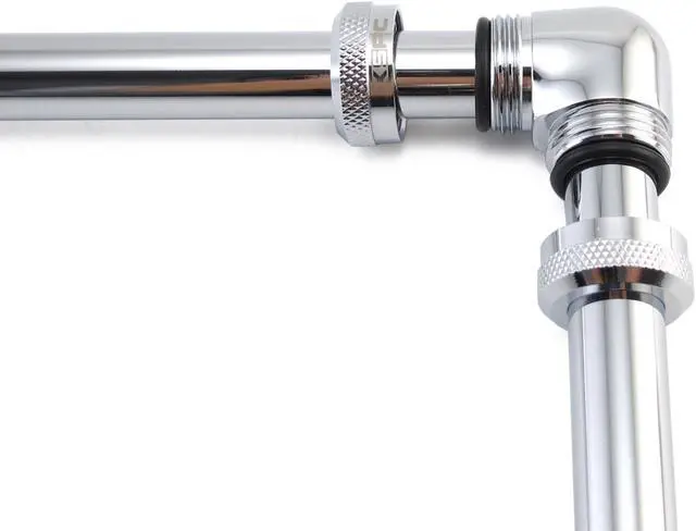 Alt view image 4 of 9 - XSPC 10mm ID, 14mm OD Rigid Tubing 90 Degree Elbow Fitting, Chrome