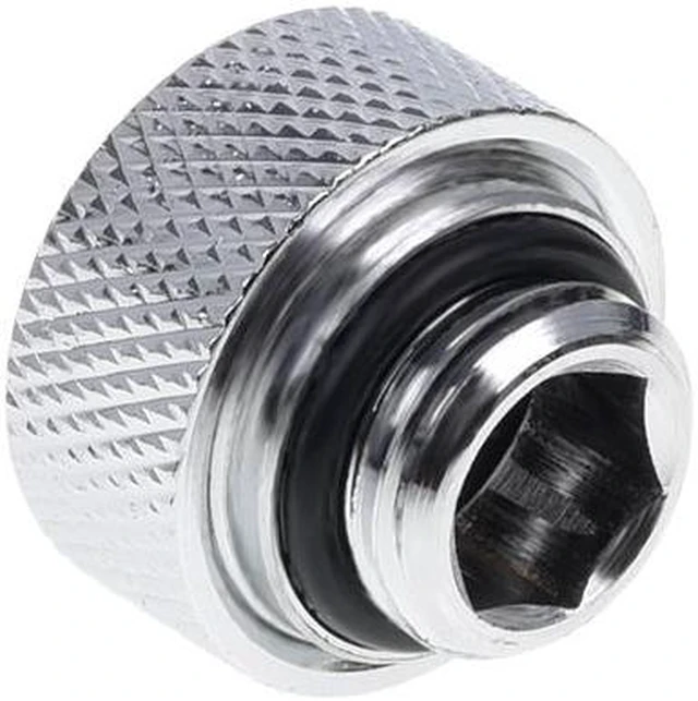 Alt view image 4 of 11 - Alphacool Eiszapfen 13mm HardTube compression fitting G1/4 for plexi- brass tubes (rigid or hard tubes) - knurled - chrome sixpack