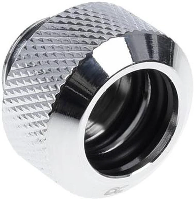 Alt view image 3 of 11 - Alphacool Eiszapfen 13mm HardTube compression fitting G1/4 for plexi- brass tubes (rigid or hard tubes) - knurled - chrome sixpack