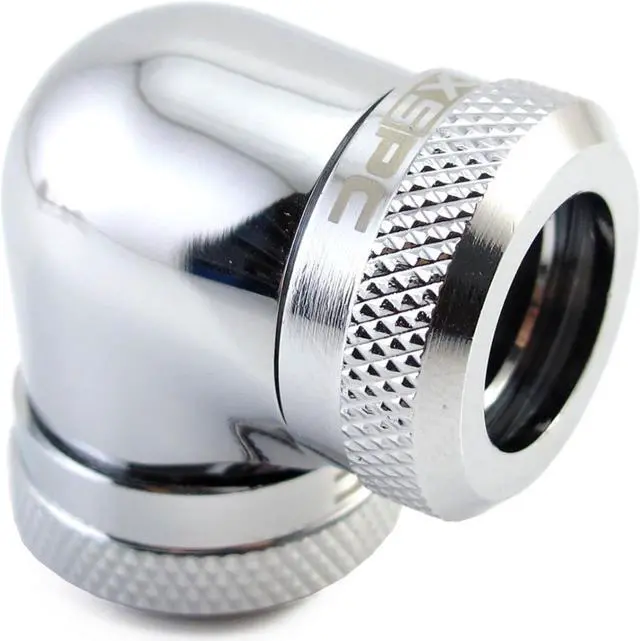 Alt view image 2 of 9 - XSPC 10mm ID, 14mm OD Rigid Tubing 90 Degree Elbow Fitting, Chrome