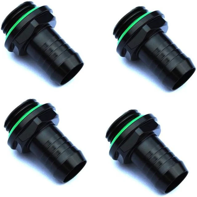 Main image of Bitspower G1/4" to 3/8" Barb Fitting for Soft Tubing, Matte Black, 4-pack