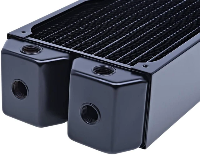 Alt view image 3 of 10 - Alphacool NexXxos UT60 Full Copper Radiator 420, 140mm x 3, Triple Fan, Black
