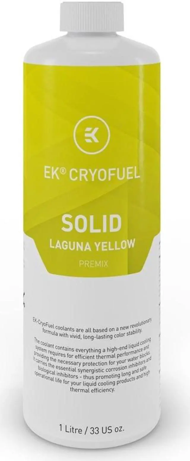 Alt view image 2 of 7 - EKWB EK-CryoFuel Solid Premix PC Coolant, 1000mL, Laguna Yellow