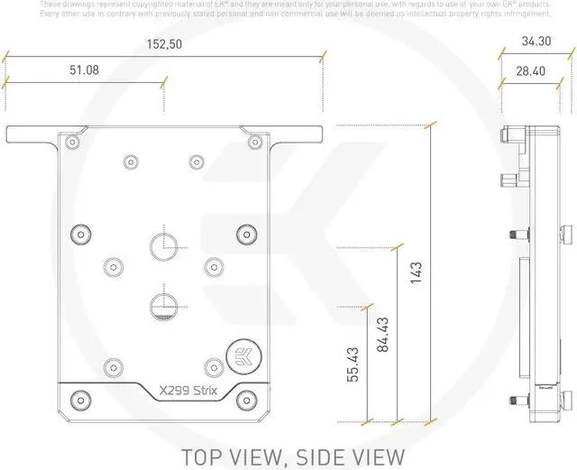 Alt view image 3 of 8 - EKWB EK-Quantum Momentum ROG Strix X299-E Gaming II Monoblock, D-RGB, Plexi