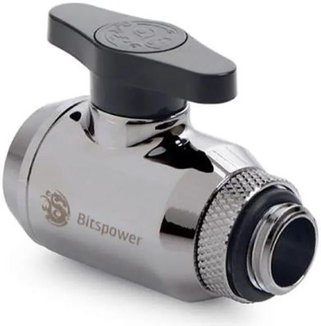 Alt view image 2 of 7 - Bitspower Mini Valve with Rotary G1/4" Extender and Inner G1/4" port, Black Sparkle