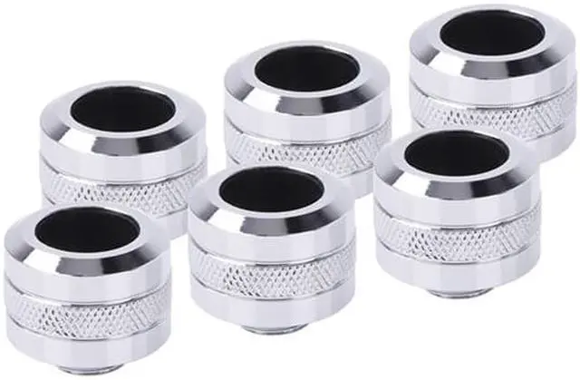 Alt view image 6 of 9 - Alphacool Eiszapfen PRO HardTube G1/4" Fitting, 16mm OD, Chrome, 6-pack