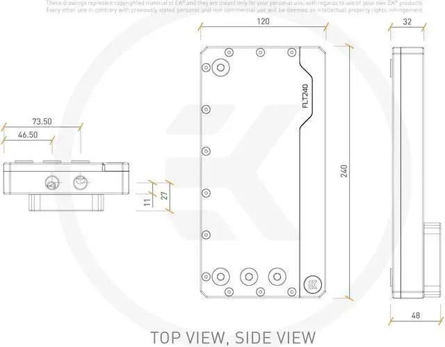 Alt view image 7 of 7 - EKWB EK-Quantum Kinetic FLT 240 Reservoir with D5/DDC Body, D-RGB, Plexi