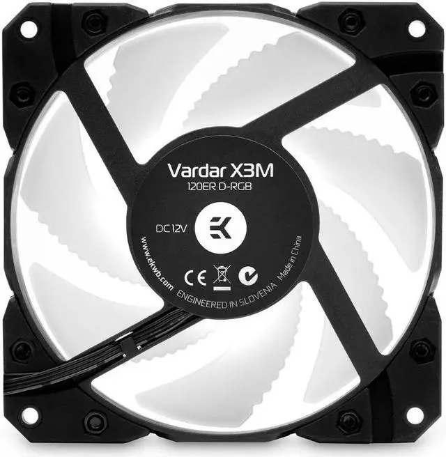 Alt view image 2 of 6 - EKWB EK-Vardar X3M 120ER PWM 120mm Fan, 500-2200 RPM, Digital RGB, Black
