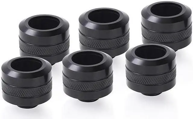 Alt view image 6 of 9 - Alphacool Eiszapfen PRO HardTube fitting G1/4, 16mm OD, Deep Black, 6-pack
