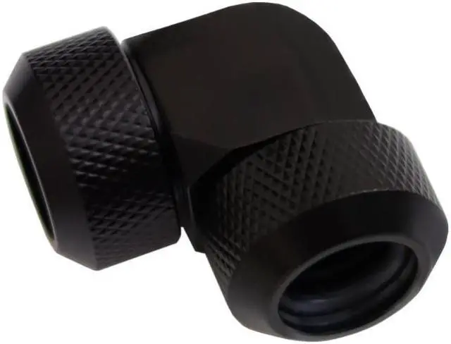 Alt view image 5 of 6 - Alphacool Eiszapfen Hard Tube Compression Fitting, 13mm OD, 90?, Deep Black