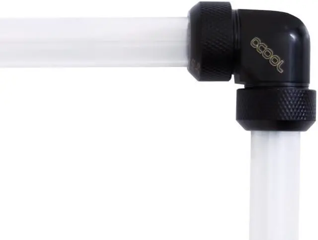 Alt view image 6 of 6 - Alphacool Eiszapfen Hard Tube Compression Fitting, 13mm OD, 90?, Deep Black
