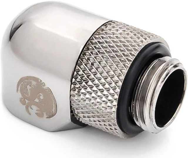 Alt view image 3 of 3 - Bitspower G1/4" Male to Female Extender Fitting, 90 Degree Rotary, Black Sparkle