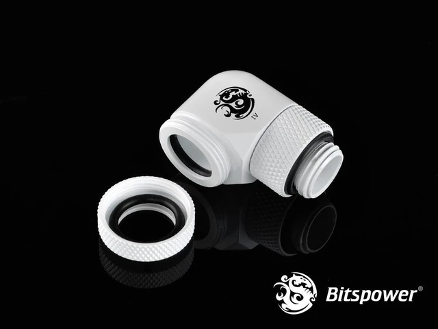 Alt view image 4 of 6 - Bitspower G1/4" to Enhance Multi-Link Adapter Fitting for 12mm OD Rigid Tubing, 90 Degree Rotary, Deluxe White