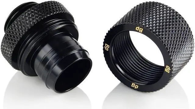 Alt view image 3 of 4 - Bitspower G1/4" to 7/16" ID, OD 5/8" OD Compression Fitting for Soft Tubing, CC6 Ultimate, Matte Black