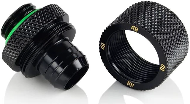 Alt view image 3 of 4 - Bitspower G1/4" to 3/8" ID, OD 5/8" OD Compression Fitting for Soft Tubing, CC3 Ultimate, Matte Black