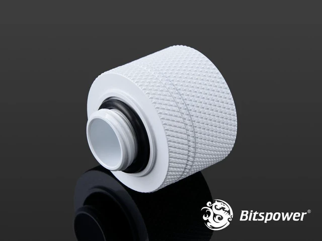 Alt view image 5 of 6 - Bitspower G1/4" to 1/2" ID, OD 3/4" OD Compression Fitting for Soft Tubing, CC5 Ultimate, Deluxe White