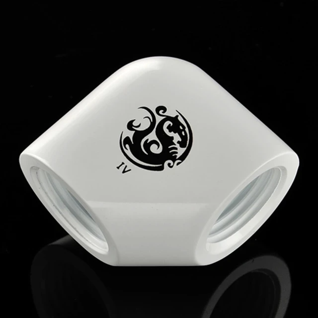 Alt view image 2 of 4 - Bitspower G1/4" Female to Female Extender Fitting, 90? Angle, Deluxe White