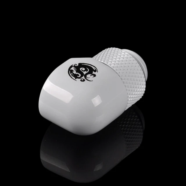 Alt view image 3 of 5 - Bitspower G1/4" Male to Female Extender Fitting, 90 Degree Rotary, Deluxe White