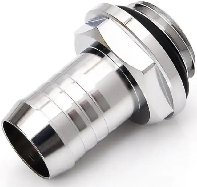 Main image of Bitspower G1/4" to 3/8" Barb Fitting for Soft Tubing, Silver Shining