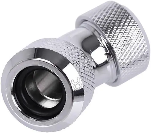 Alt view image 3 of 4 - Alphacool Eiszapfen 13mm HardTube Compression Fitting 45° L-connector - Knurled - Chrome (17402)