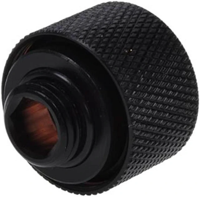 Alt view image 5 of 5 - Alphacool HT 16mm HardTube compression fitting G1/4 for plexi- brass tubes (rigid or hard tubes) - knurled - deep black
