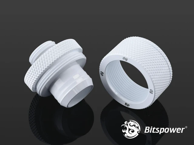 Alt view image 6 of 6 - Bitspower G1/4" to 1/2" ID, OD 3/4" OD Compression Fitting for Soft Tubing, CC5 Ultimate, Deluxe White