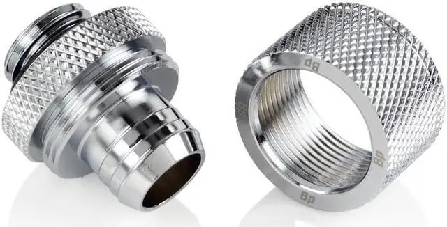 Alt view image 4 of 5 - Bitspower G1/4" to 3/8" ID, OD 5/8" OD Compression Fitting for Soft Tubing, CC3 Ultimate, Silver Shining