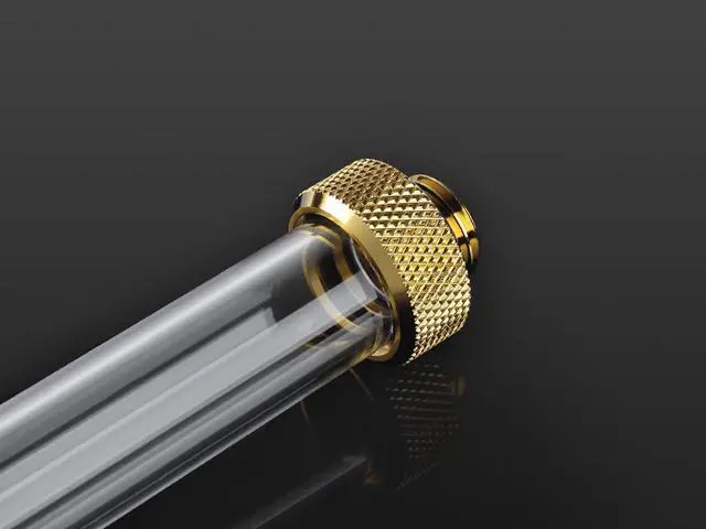 Alt view image 3 of 3 - Bitspower G1/4" to Multi-Link Fitting for 16mm OD Rigid Tubing, True Brass