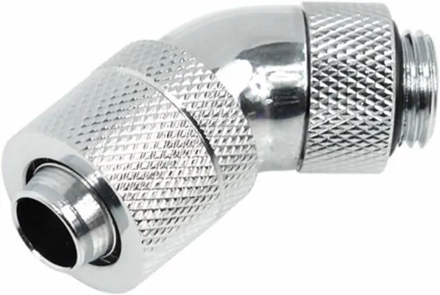 Alt view image 6 of 8 - Alphacool G1/4 3/8"ID x 1/2"OD (13/10) 45Â° Revolvable Compression Fitting - Chrome (17151)