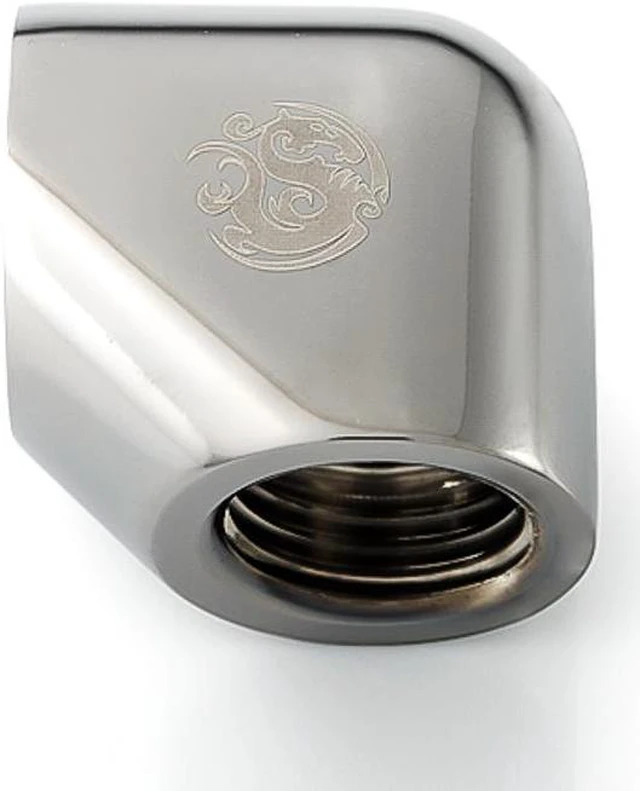 Alt view image 2 of 3 - Bitspower G1/4" Female to Female Extender Fitting, 90 Degree Angle, Black Sparkle