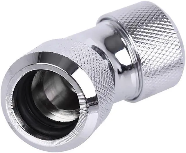 Alt view image 3 of 4 - Alphacool Eiszapfen 16mm HardTube Compression Fitting 45° L-connector - Knurled - Chrome (17404)