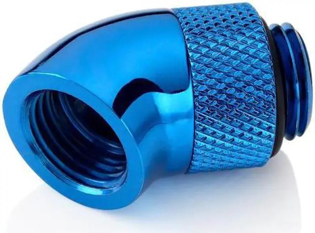 Alt view image 3 of 3 - Bitspower G1/4" Male to Female Extender Fitting, 45 Degree Rotary, Royal Blue