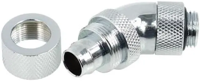 Alt view image 8 of 8 - Alphacool G1/4 3/8"ID x 1/2"OD (13/10) 45Â° Revolvable Compression Fitting - Chrome (17151)