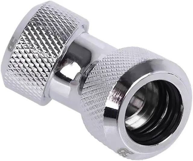 Alt view image 2 of 4 - Alphacool Eiszapfen 13mm HardTube Compression Fitting 45° L-connector - Knurled - Chrome (17402)