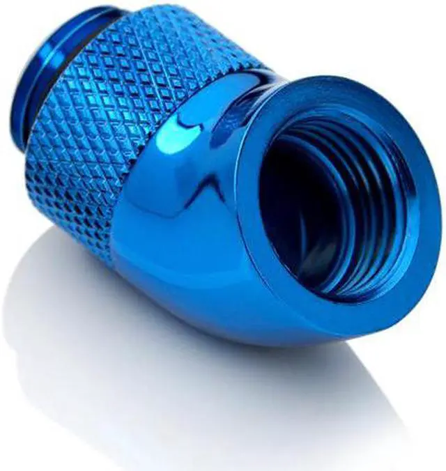Alt view image 2 of 3 - Bitspower G1/4" Male to Female Extender Fitting, 45 Degree Rotary, Royal Blue